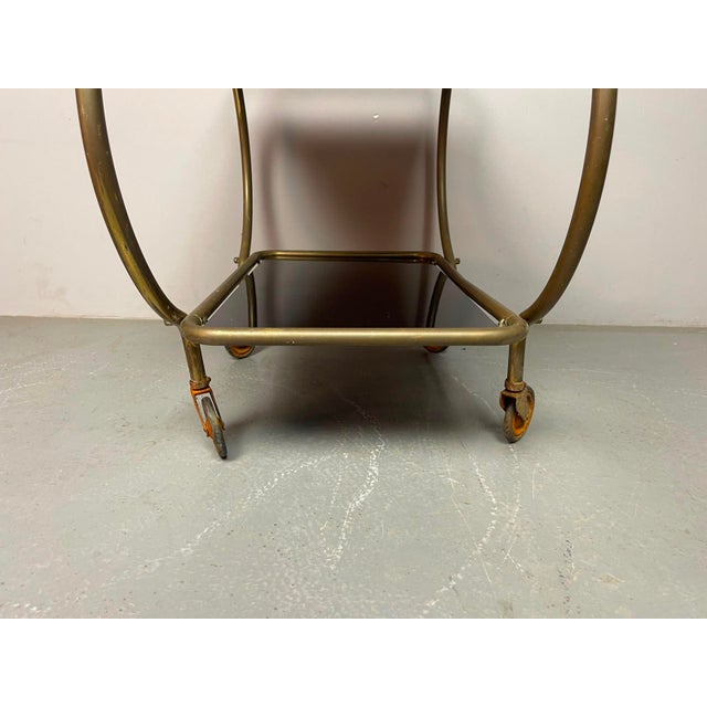 Mid-Century Brass and Black Glass Bar Trolley from Grünstadt, Germany, 1950s For Sale - Image 4 of 18