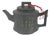 Late 20th Century Chinese Black Clay Teapot With Gilt Calligraphy For Sale