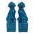 Vintage Chinese Porcelain Turquoise Foo Dog Figurines - A Pair For Sale