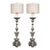 Pair Antique Solid Pewter Baroque Style Candlestick Floor Lamps For Sale