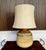 Beige Large Handcrafted Glazed Ceramic Art Table Lamp with Wild Silk Lampshade, Germany, 1960s For Sale - Image 8 of 18