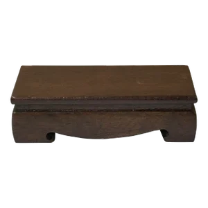 4" Simple Solid Brown Curve Apron Rectangular Display Stand Easel Riser