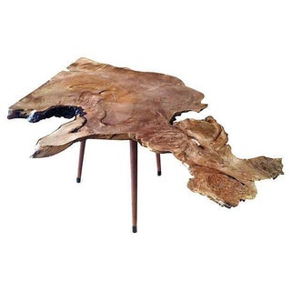 Live Edge Walnut Burl Coffee Table For Sale