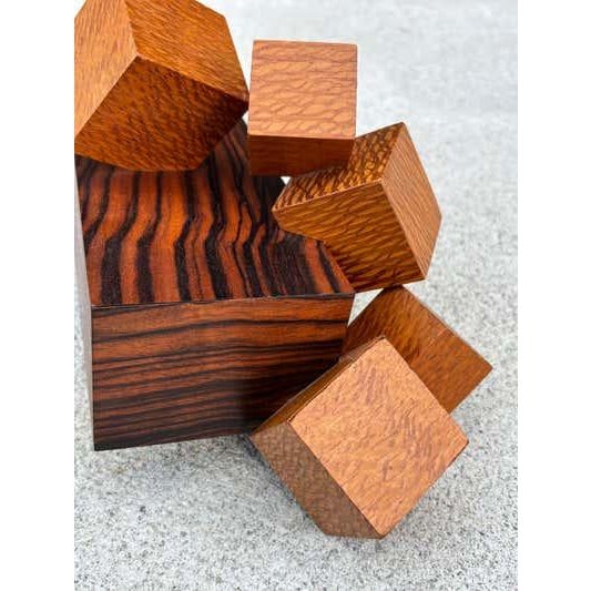 Jay Rogers 1992 Three drawer exotic wood Box. Box looks like cubes rolling off the main body, but three of the boxes...