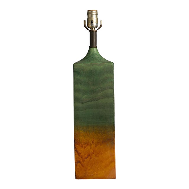 1950s Sublime Marcello Fantoni Signed Ceramic Glazed Large Italian Studio Pottery Lamp Base Raymor For Sale