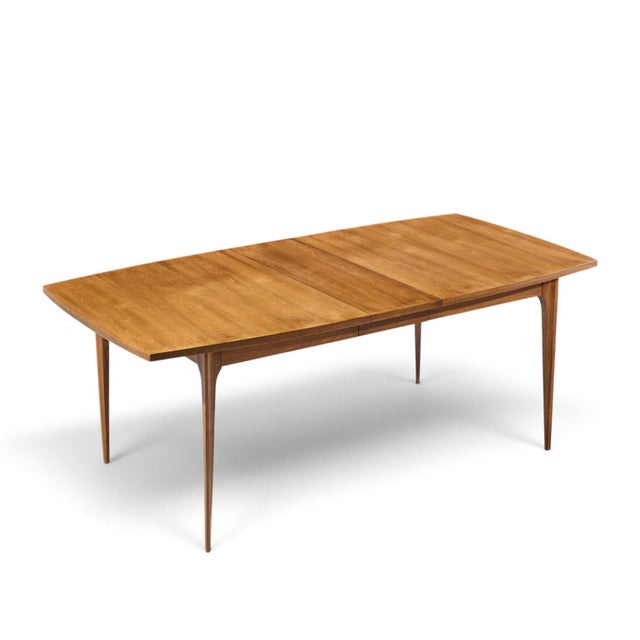 Broyhill Brasilia Mid Century Walnut Expanding Dining Table With 1 Leaf For Sale - Image 10 of 10