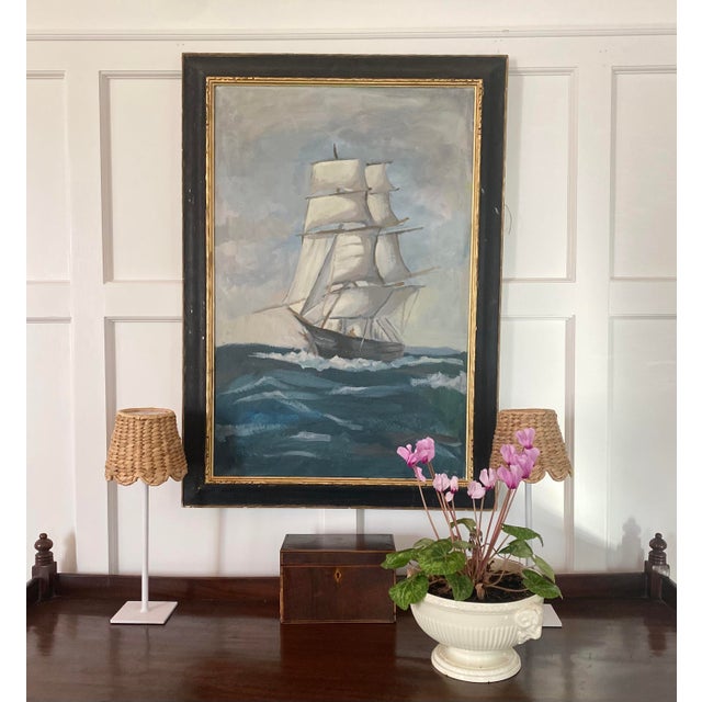 This original painting by Dana Gibson captures the romance of maritime exploration. Rendered in a classic old world style,...