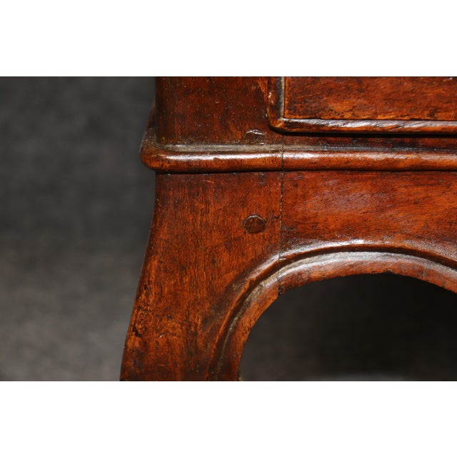 Brown Period Carved Walnut 18th C. French Louis XV 2 Drawer Commode For Sale - Image 8 of 16