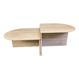 Vintage Travertine Coffee Tables, 1970s, Set of 2 For Sale