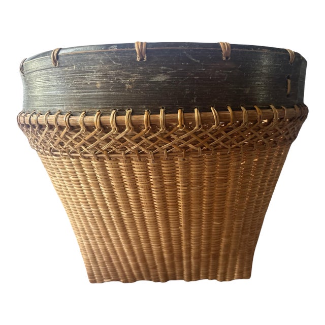 1960s Japanese Harvest Basket Planter For Sale