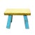 Wood Raw Wood Top Finish Blue Legs Rectangular Short Stool Table For Sale - Image 7 of 7