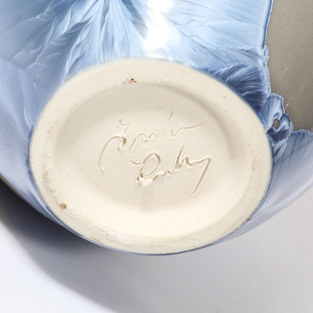 Mid-Century Hand-Thrown Porcelain Crystalline Glaze Ceramic Vase by Sid Oakley For Sale - Image 15 of 15