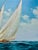 Schooner Racing Sailboats Nautical Original Painting, Unstretched 24 X 20, by Thomas For Sale - Image 4 of 6