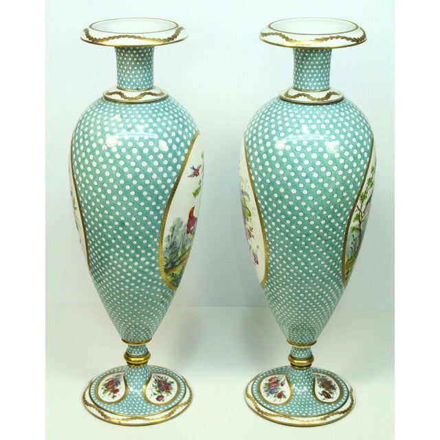 1800s Antique Limoges Hand Painted Porcelain Tall Vases 21" a Pair Chairish