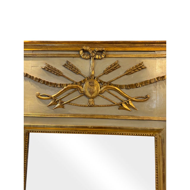Louis XVI French Neoclassical Trumeau Mirror For Sale - Image 4 of 14