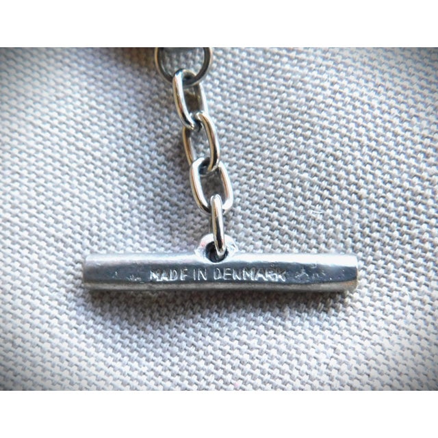 MCM Bent Larsen Mid Century Danish Modern Pewter and Green Agate Bracelet For Sale In New York - Image 6 of 10