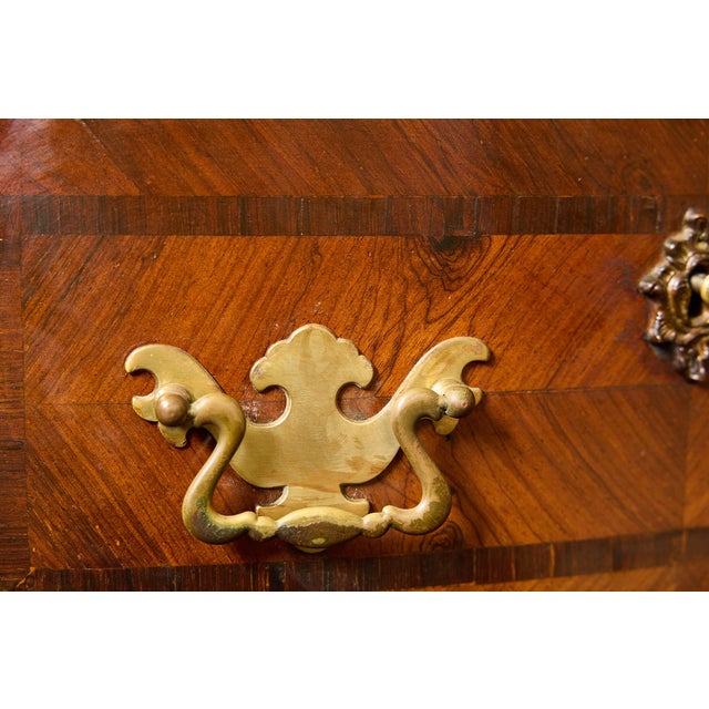 Pair of 18th Century Italian Commodinis With Marble Tops and Marquetry Inlay, Sicilian, C. 1780 For Sale - Image 10 of 12