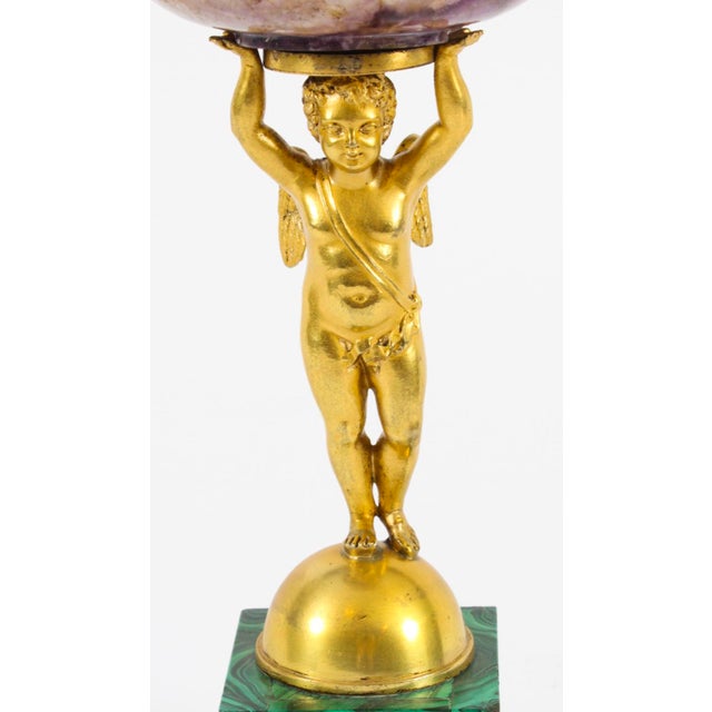 Gemstone Antique Regency Ormolu Cherub Tazza For Sale - Image 7 of 17
