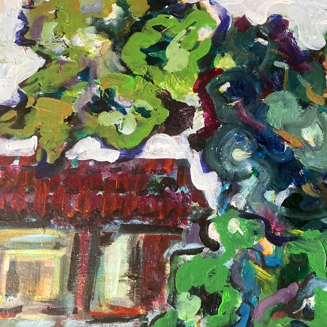 1980’s Original Miami Artist Peggy Selig Gordon “My Studio” Abstract Expressionist Painting For Sale - Image 4 of 9