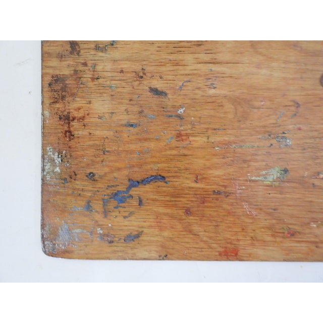 Vintage Wood Authentic Used Artist Palette For Sale - Image 4 of 4