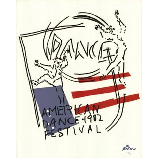 1982 Judy Rifka 'American Dance Festival 1982' Contemporary White, Black Serigraph For Sale