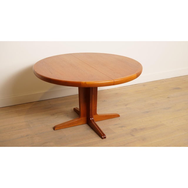 Vintage Round Dining Table in Teak, 1950s For Sale - Image 11 of 18