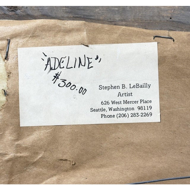 Original Steve LeBailly Signed Watercolor Portrait After Whistler Adeline Grand Ornate Gilt Frame For Sale - Image 10 of 12