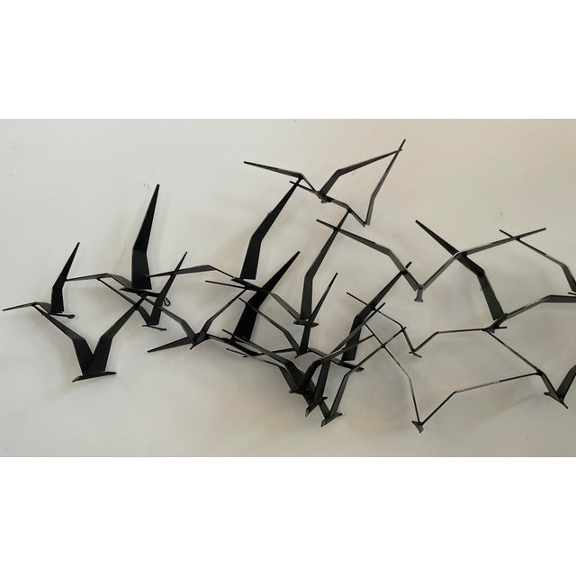 Mid-Century Modern C. Jeré "Flying Birds" Metal Wall Sculpture (1961) For Sale - Image 9 of 18