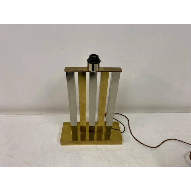 Large Brass and Chrome Table Lamp, 1970s For Sale - Image 13 of 14