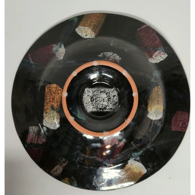 Postmodern 1980s Ceramic Rimmed Bowl by Terry Siebert For Sale - Image 3 of 4