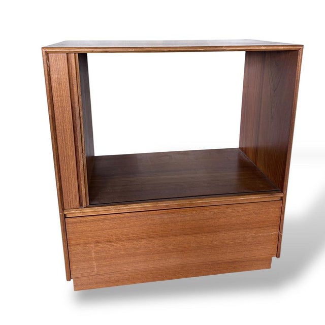 Mid-Century Modern Danish Teak Tambour Door Cabinet, 1960s For Sale - Image 4 of 10