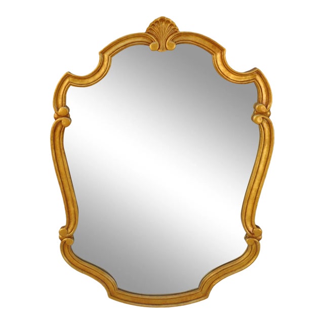 Large 1970s Gold Framed Wall Mirror For Sale