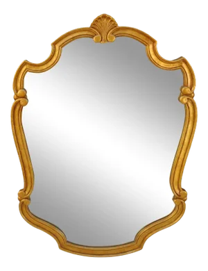 Large 1970s Gold Framed Wall Mirror