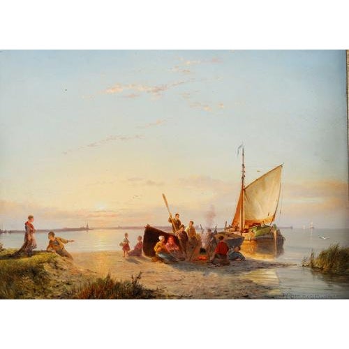 Pieter Cornelis Dommersen, Antique Landscapes, 1904 & 1910, Oil on Board Paintings, Framed, Set of 2 For Sale - Image 9 of 17