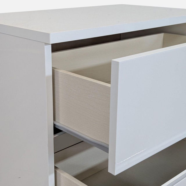 Wood Status Two Drawer Nightstand For Sale - Image 7 of 9