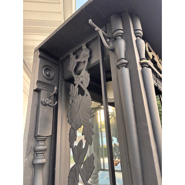 Late 19th Century Grand 19th-Century Gothic Revival Matte Onyx Gilt Oak Hall Tree. Quantity 1 For Sale - Image 5 of 12