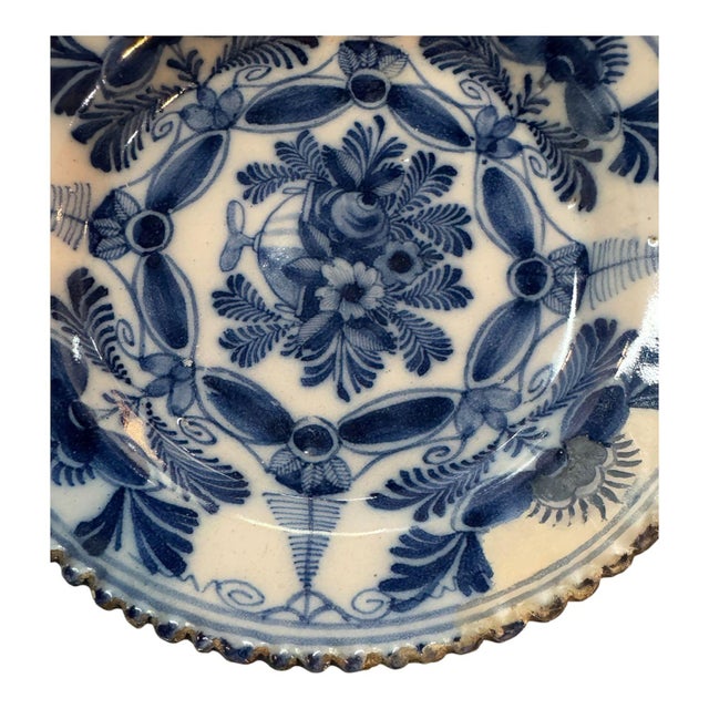 18th Century Ribbed Edge Cobalt Blue Delft Tin GLaze For Sale - Image 6 of 8
