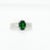 Green Tsavorite Garnet Oval and White Diamond Ring in Platinum, size 7.5 For Sale - Image 9 of 10