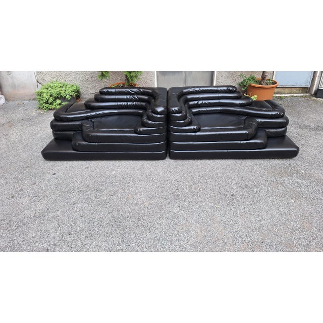 DS 1025 Modular Sofa in Black Leather by Ubald Klug, 2000s, Set of 2, in Very Good conditions. Designed from 2000 I have...