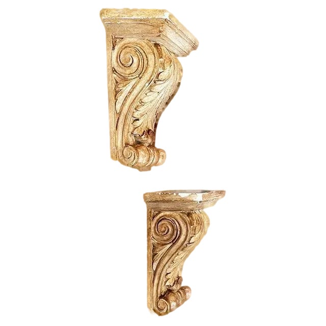 Modern Italian Brown Plaster Capitals, 1990s, Set of 2 For Sale