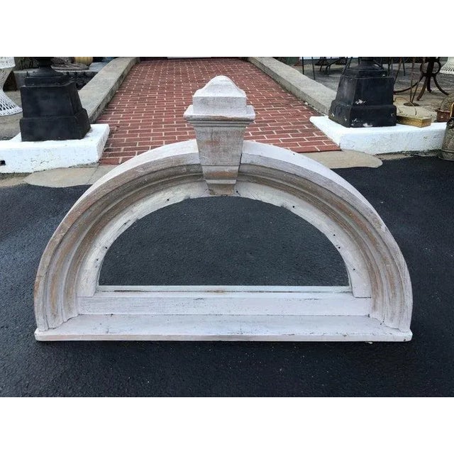 Large Half Round Pediment Mirror in Whitewashed Pine For Sale - Image 4 of 12