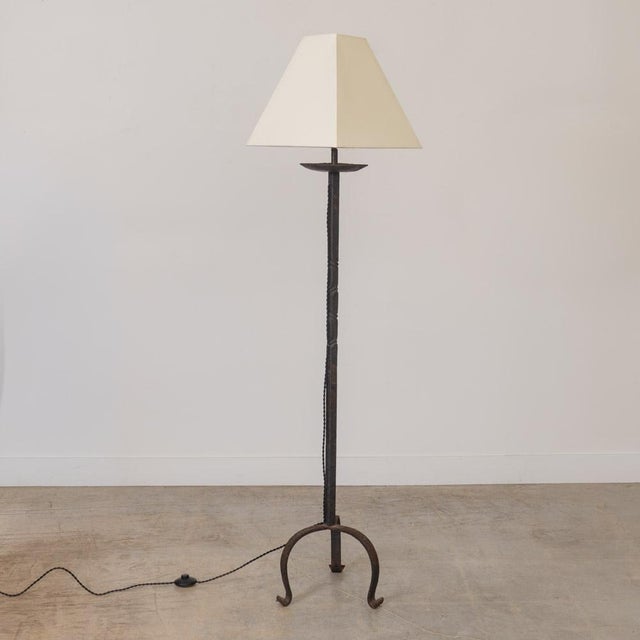French 1940s French Iron Floor Lamp For Sale - Image 3 of 12