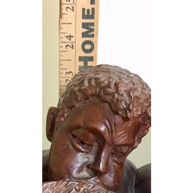 Chestnut 1990s Wooden Hand Carving of Village Musicians-Banda De Chota-Made in Ecuador For Sale - Image 8 of 9