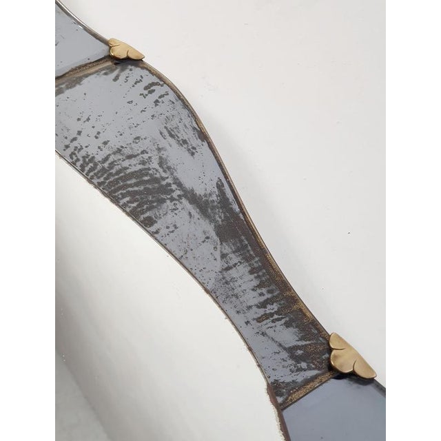 Gray Large Mid-Century Modern Butterfly Wall Mirror, Italy, 1950s For Sale - Image 8 of 14
