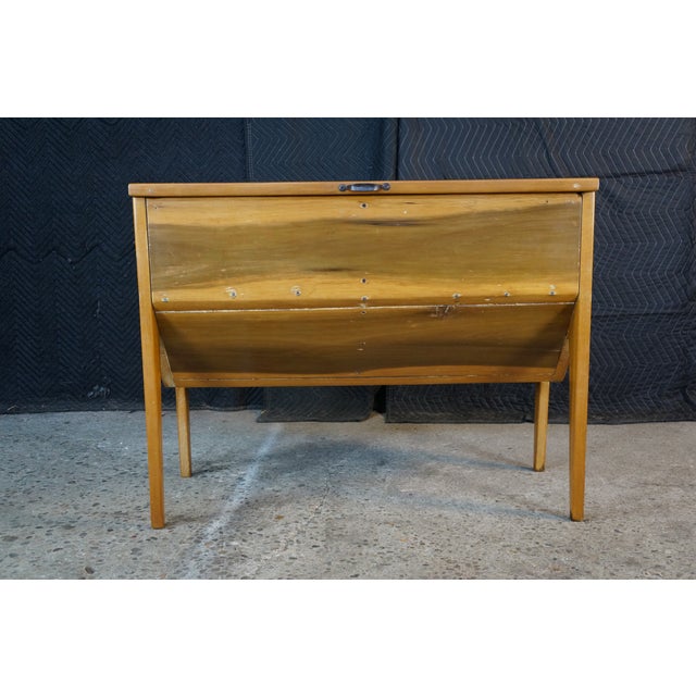 Antique Country French Rustic Walnut Dough Bin Box Petrin Cabinet Table 38" For Sale - Image 6 of 18