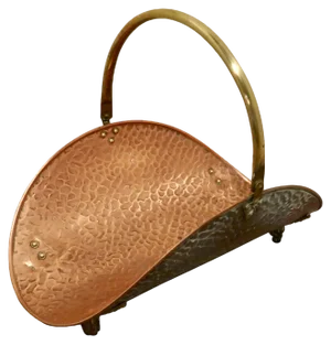 Arts & Crafts Beaten Copper Log Carrier, 1900s