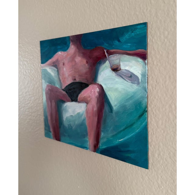 Floating in Palm Springs - Oil on Panel by Kory Alexander For Sale - Image 4 of 5