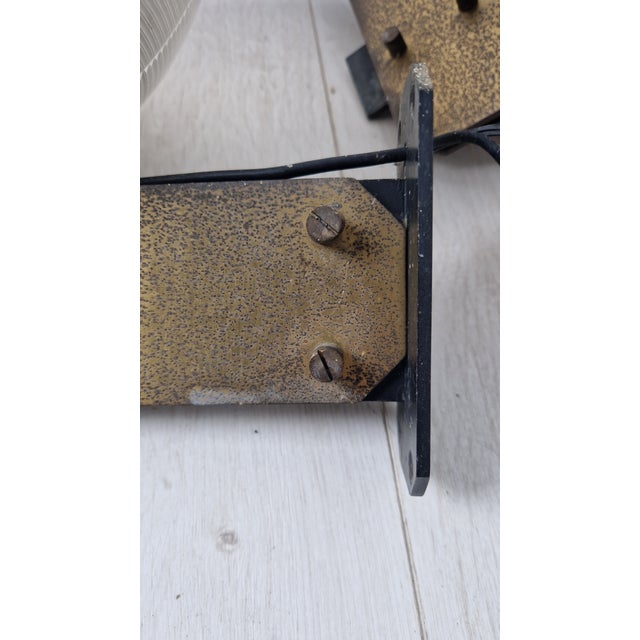 Goldenrod Feltre Wall Lamps in Brass and Glass from Greco, 1960s, Set of 2 For Sale - Image 8 of 11