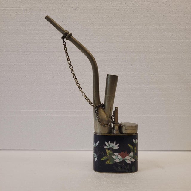 Water Pipe in Metal and Bulkhead Enamel, China, 1800s For Sale - Image 6 of 15