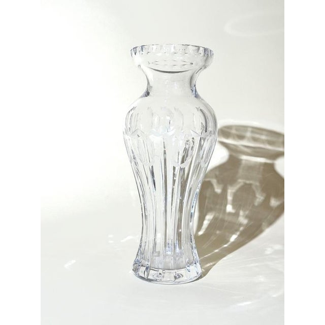 Large Art Deco German Hand-Cut Crystal Thistle Vase, 1920s For Sale - Image 14 of 15